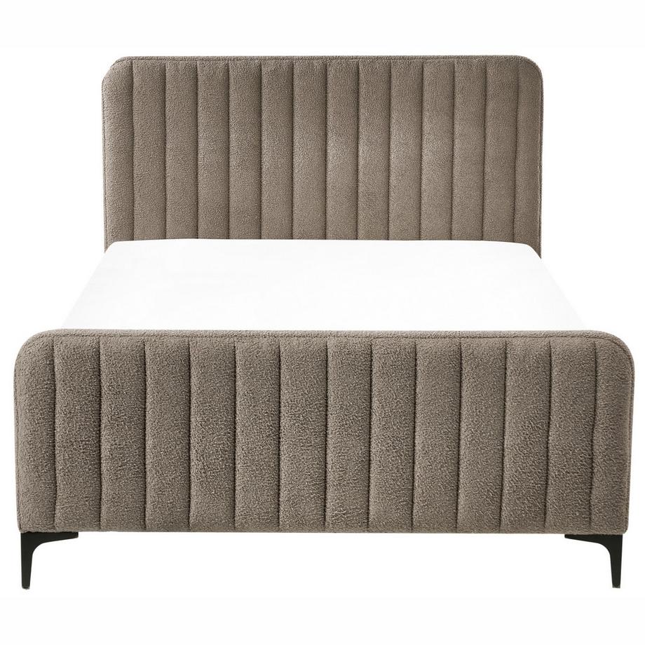 Beliani Bett mit Lattenrost aus Bouclé  LUNAN  