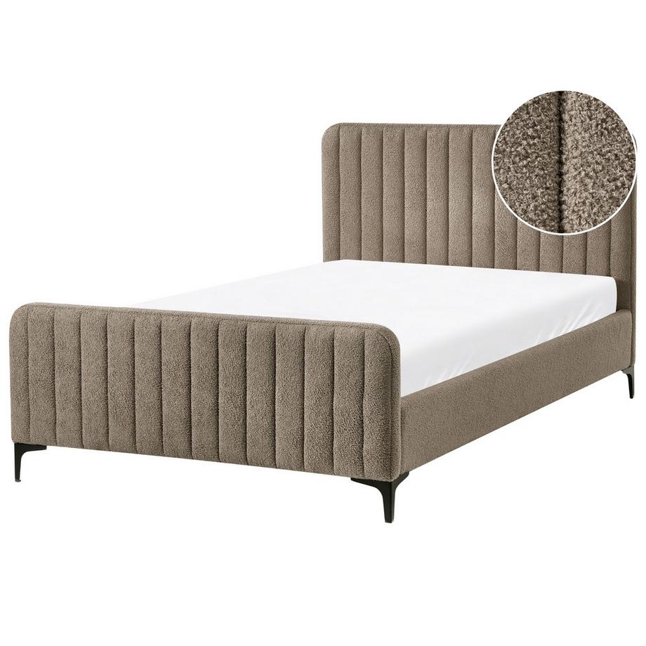 Bett mit Lattenrost aus Bouclé  LUNAN
