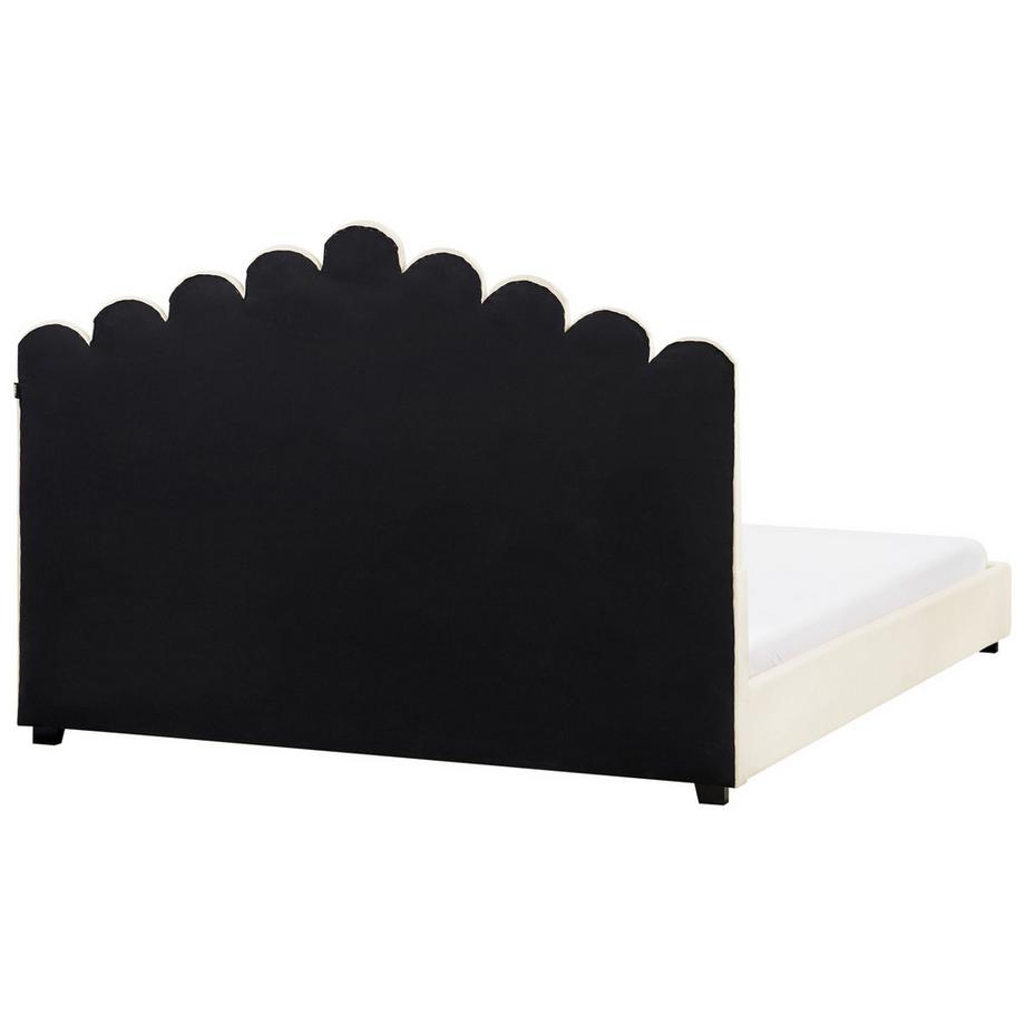 Beliani Lit avec sommier en Velours Glamour VINCENNES  