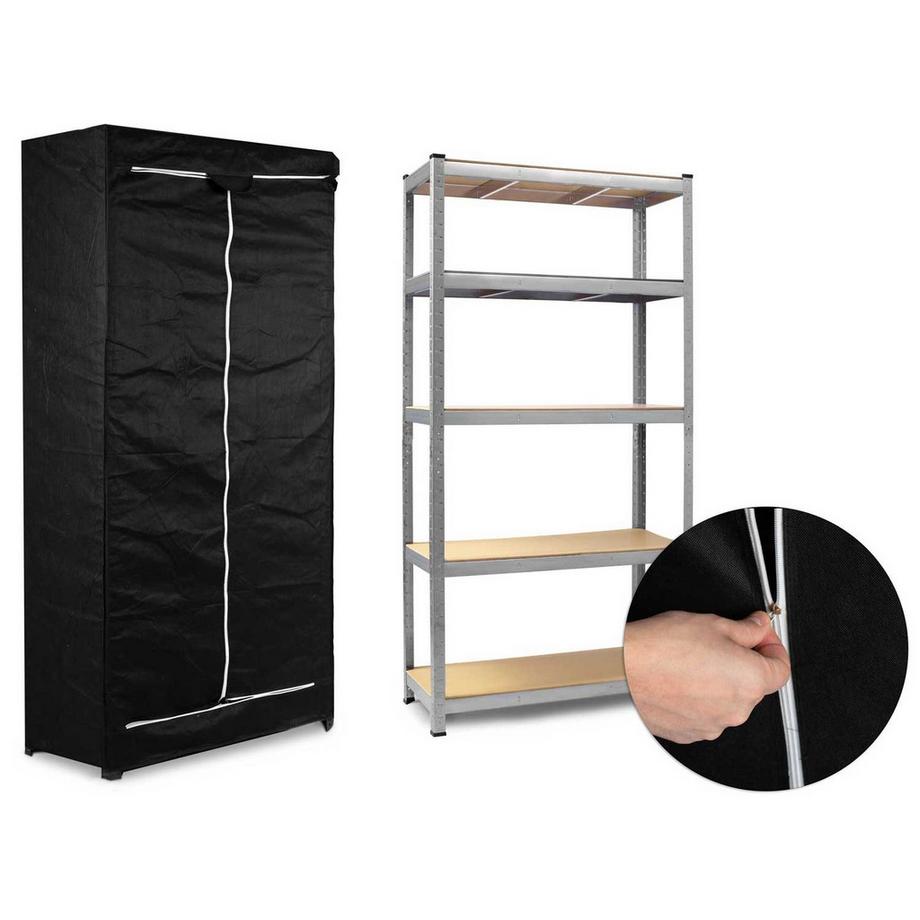 B2X  Housse de protection pour étagère 180 x 90 x 40 cm - noire 