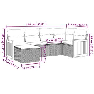 VidaXL Garten sofagarnitur poly-rattan  