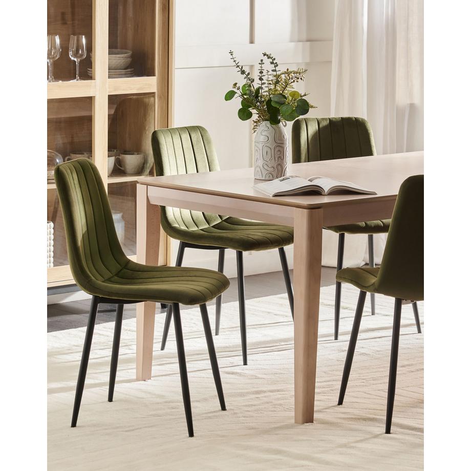 Beliani Set di 4 sedie da pranzo en Velluto  KALISPELL  