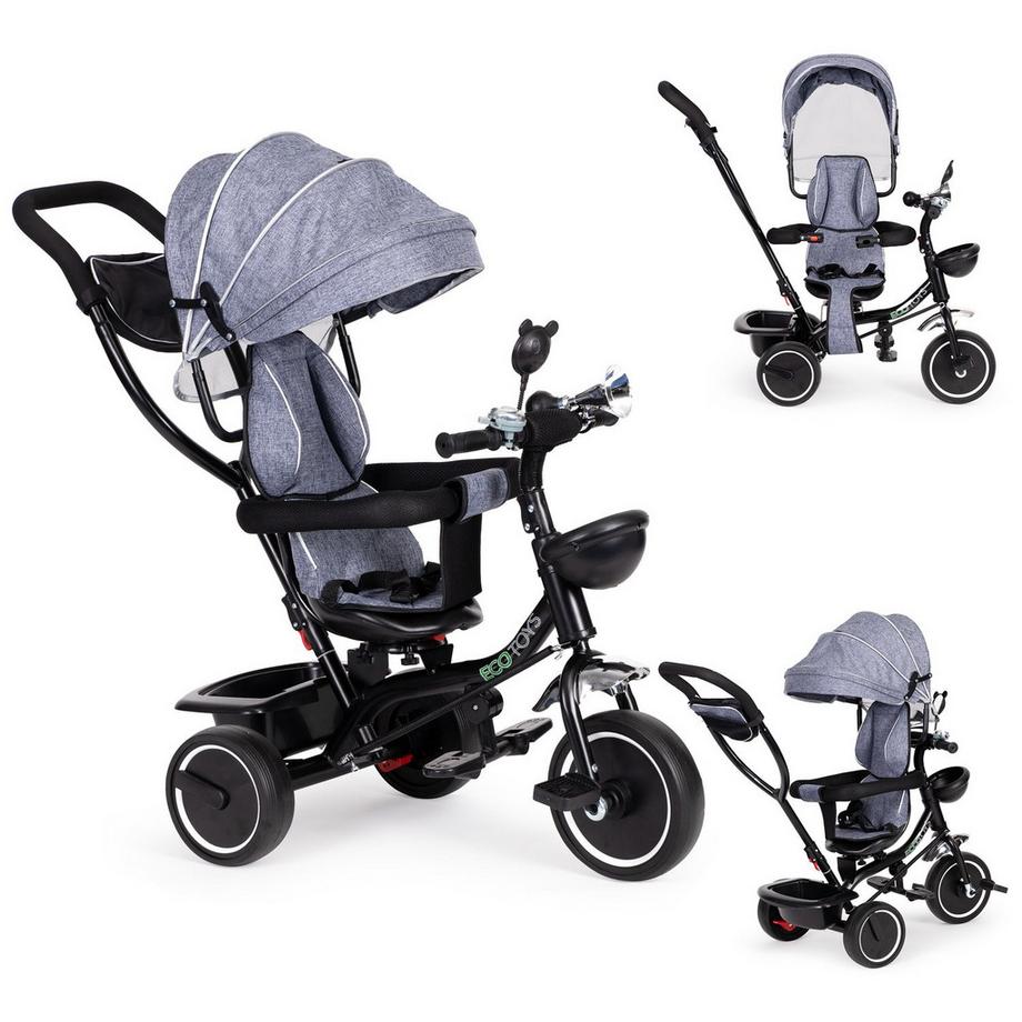 Tricycle avec siège rotatif et toit