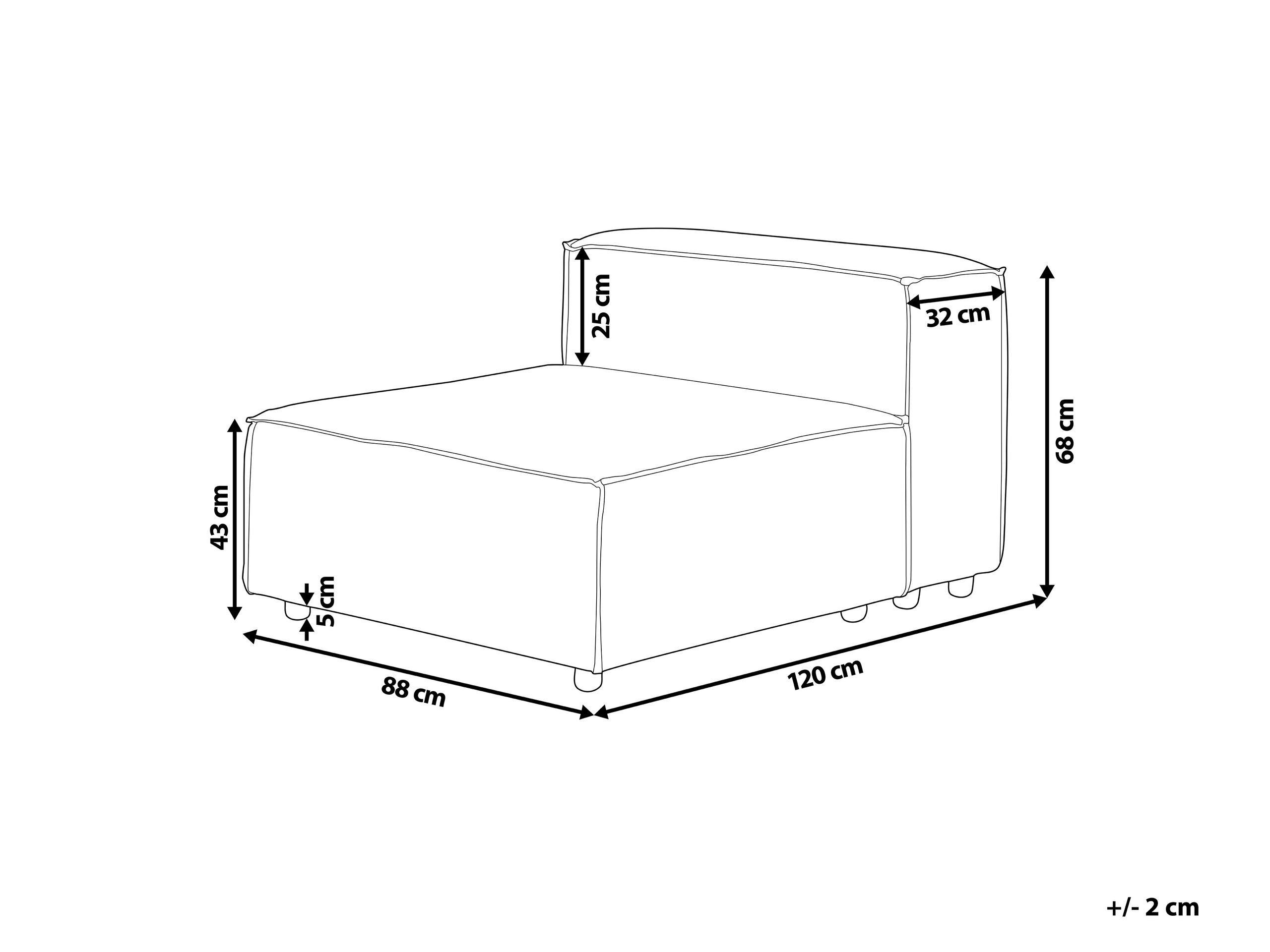 Beliani Module fauteuil en Lin Moderne APRICA  