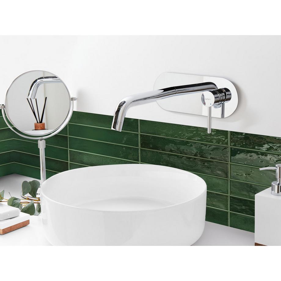 Beliani rubinetto miscelatore da parete per lavabo en Ottone  GUAIBA  