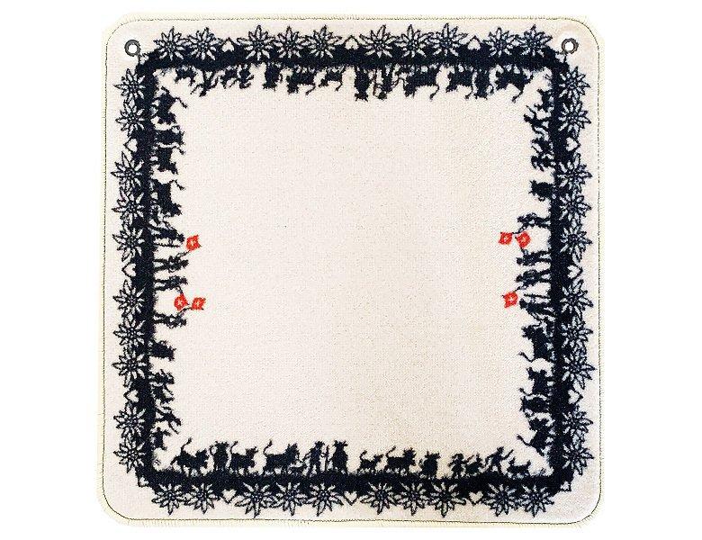 Image of Scherenschnitt Jassteppich schwarz / beige (60x60cm)