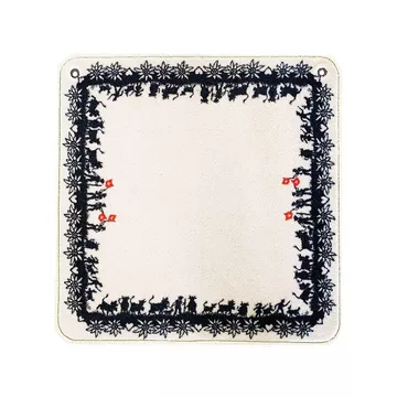 Scherenschnitt Jassteppich schwarz / beige (60x60cm)