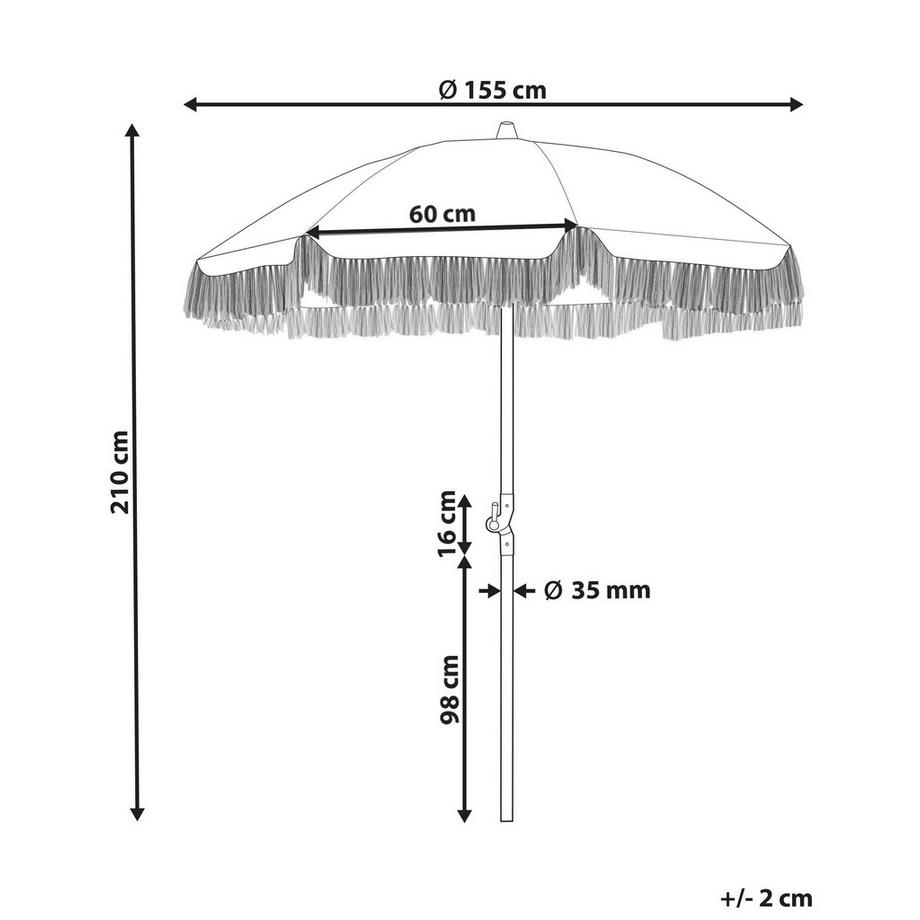 Beliani Sonnenschirm aus Stoff Retro MONDELLO  