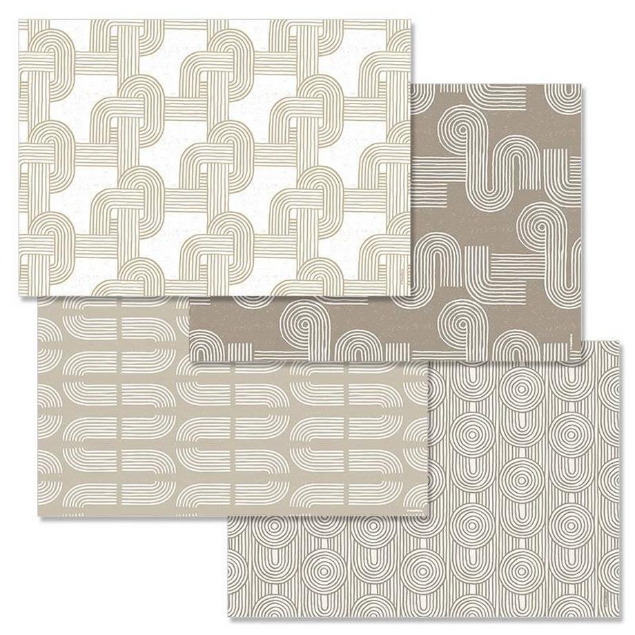 Sets de table en papier STONE GARDEN  4 x 12 feuilles