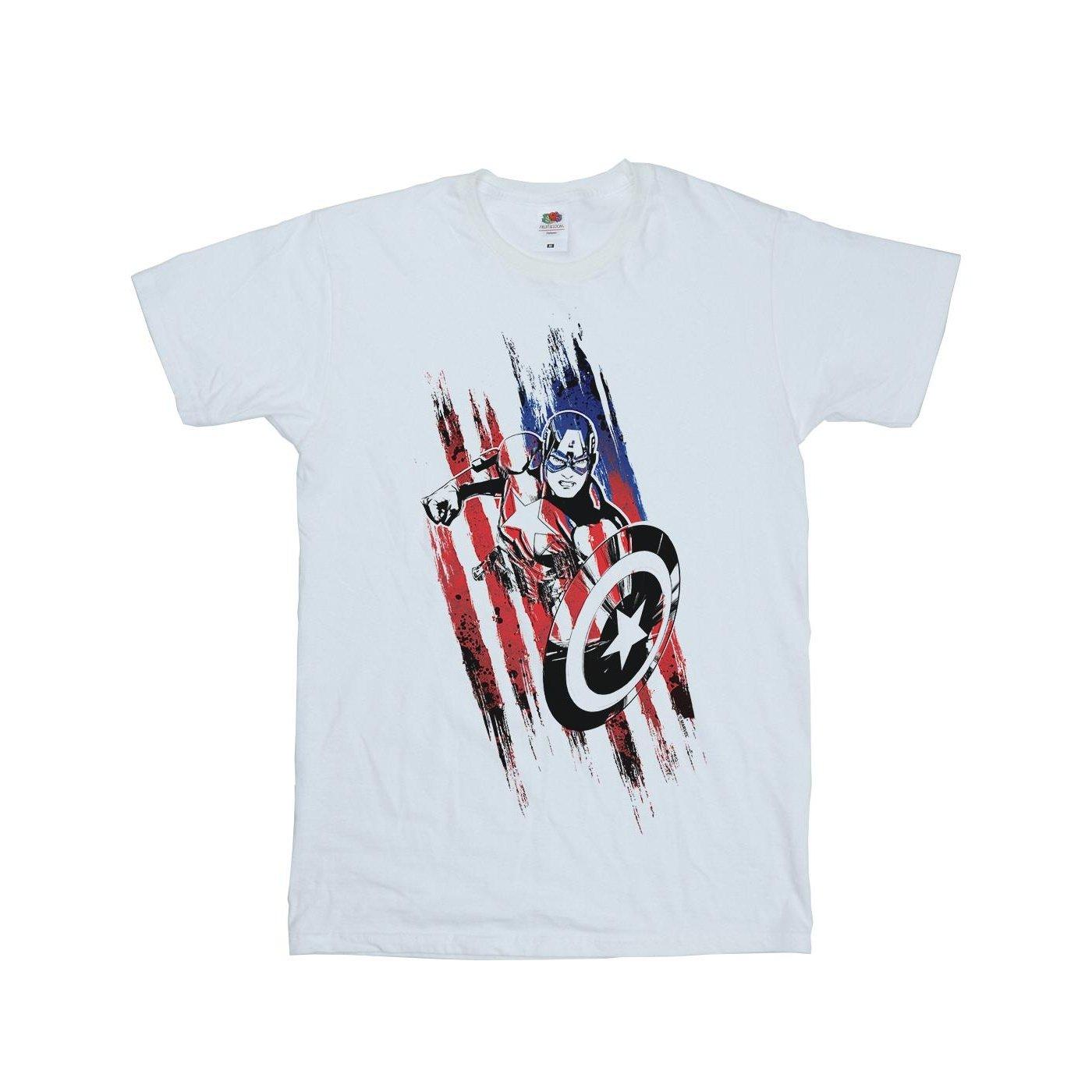 Image of Avengers Captain America Streaks Tshirt Damen Weiss M