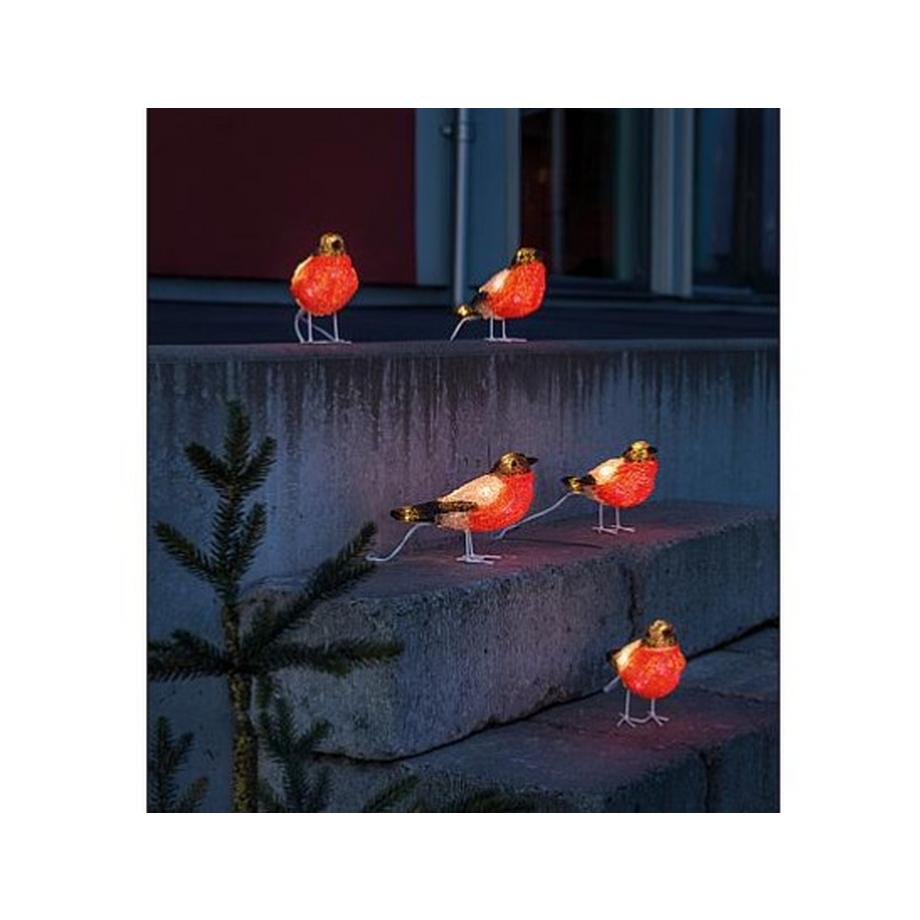 Konstsmide  LED Acryl Rotkehlchen 5er-Set 40 kw LED aussen 6269-203 