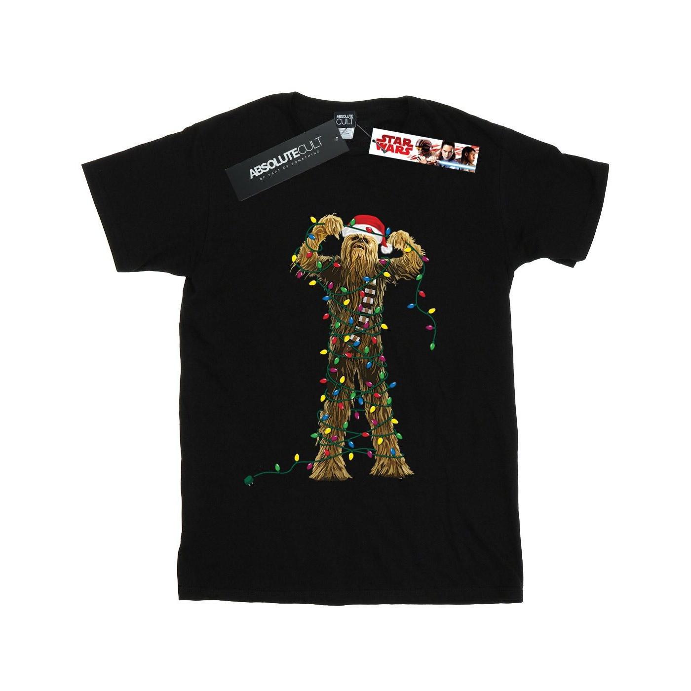 Image of Chewbacca Christmas Lights Tshirt Damen Schwarz M