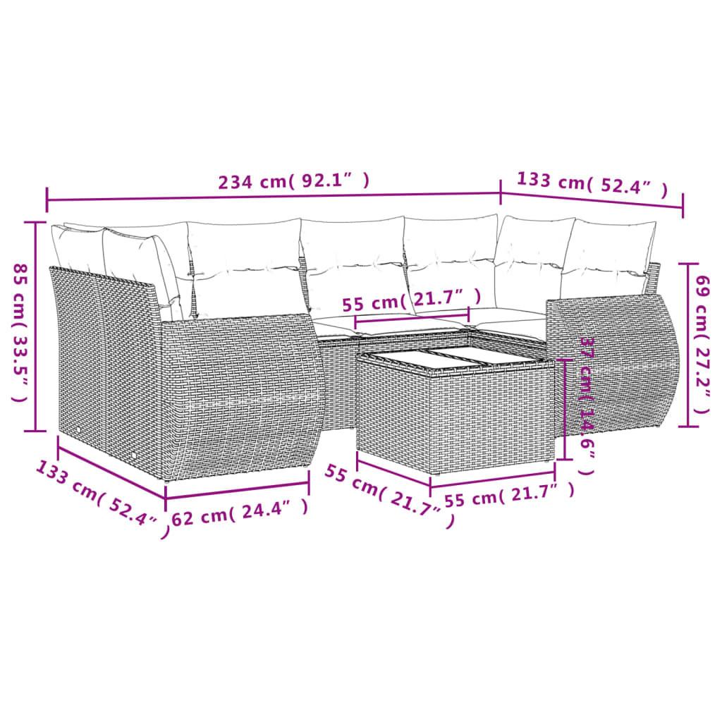 VidaXL Ensemble de canapés de jardin rotin synthétique  