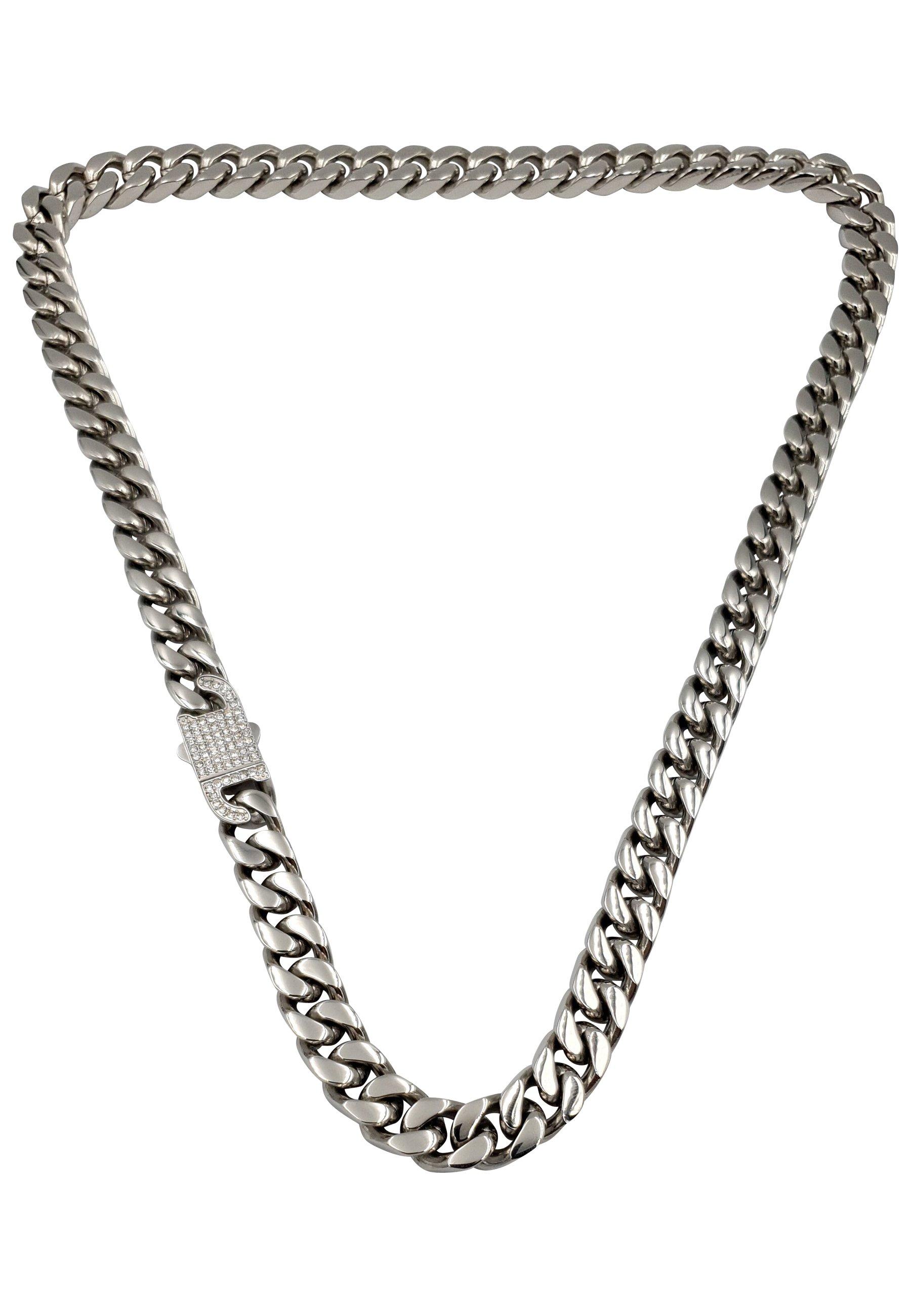 Image of Cuban Kette Mit Zirkonia Verschluss Damen Silber 60 cm