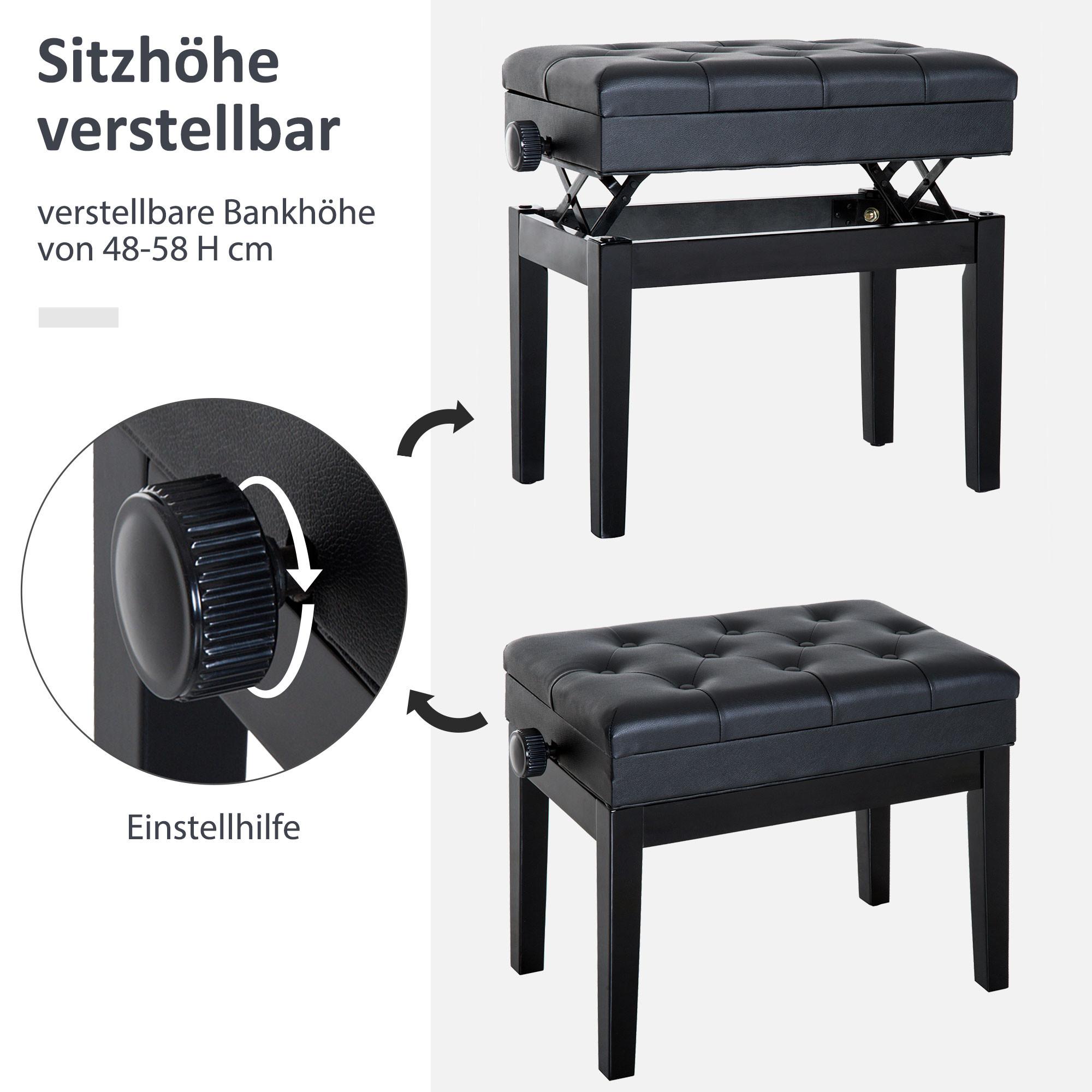 HOMCOM Tabouret de piano  