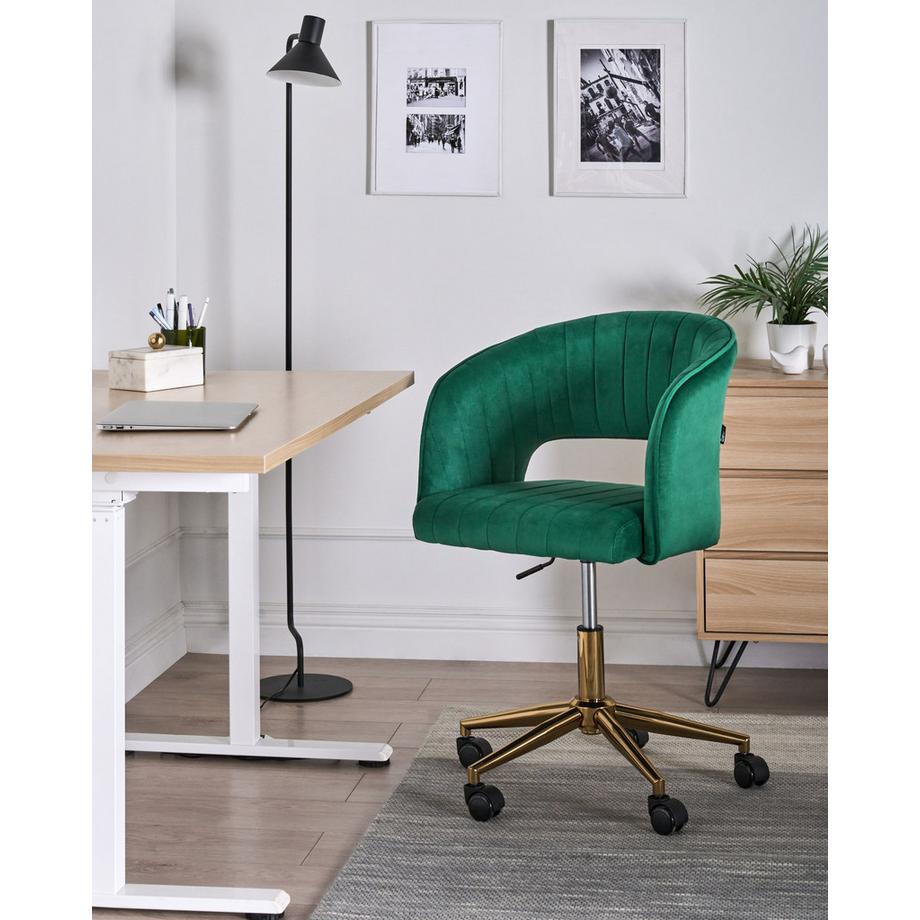 Beliani Chaise de bureau en Velours Glamour KATONAH  
