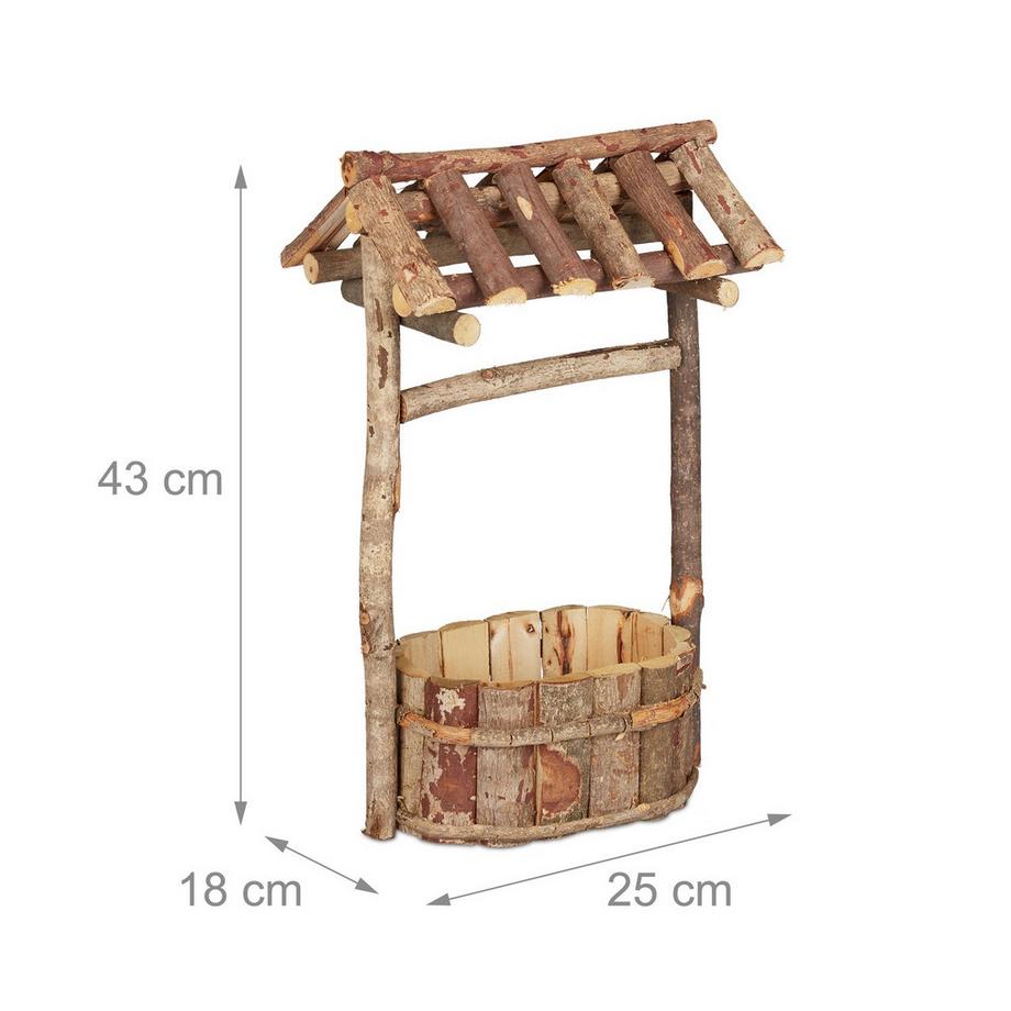 B2X  Jardin avec fontaine en bois 