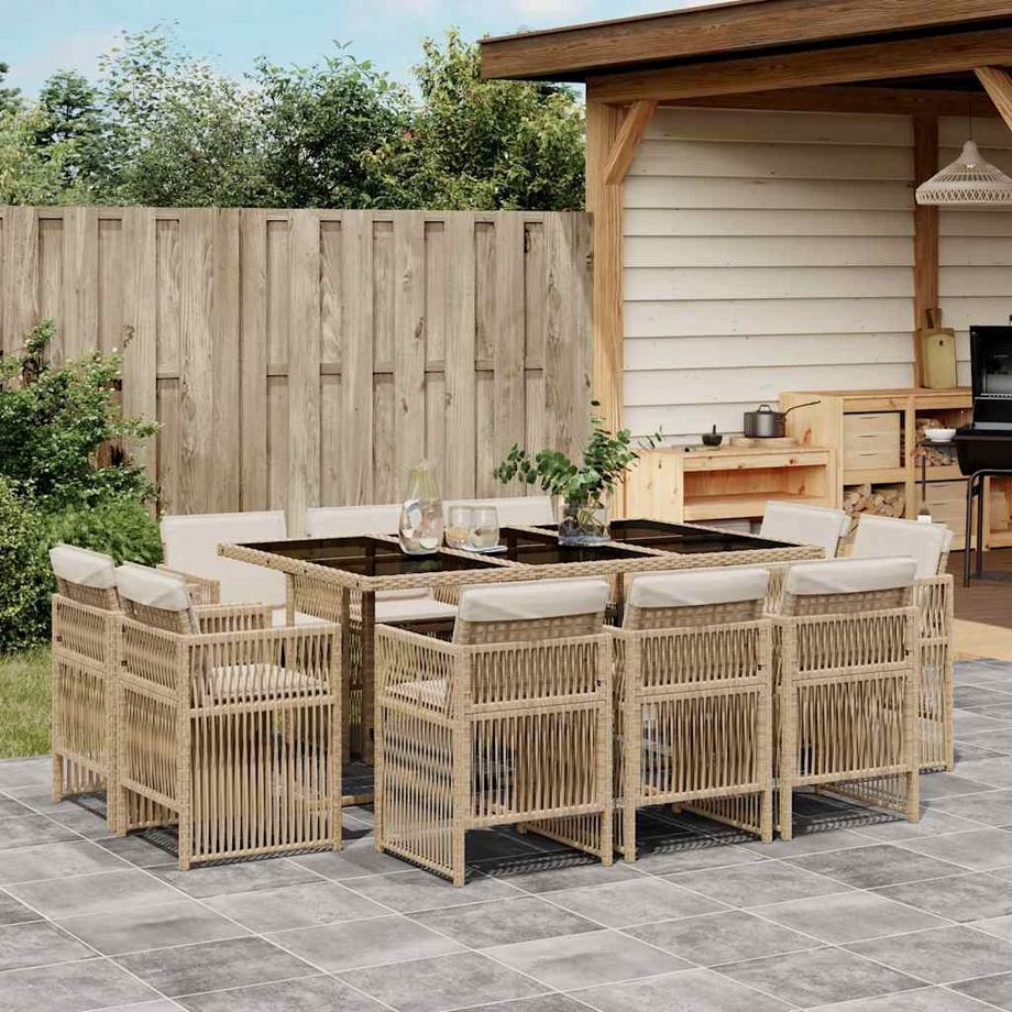 VidaXL Ensemble de salle à manger de jardin rotin synthétique  