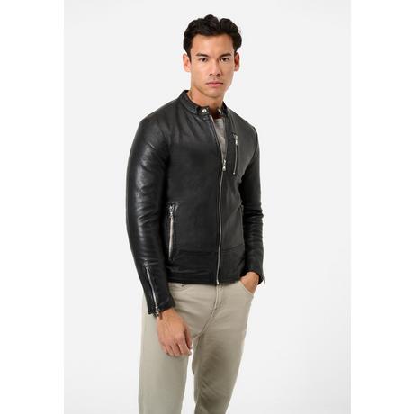 RICANO  Lederjacke Carlo, Bikerstil aus Lammleder 