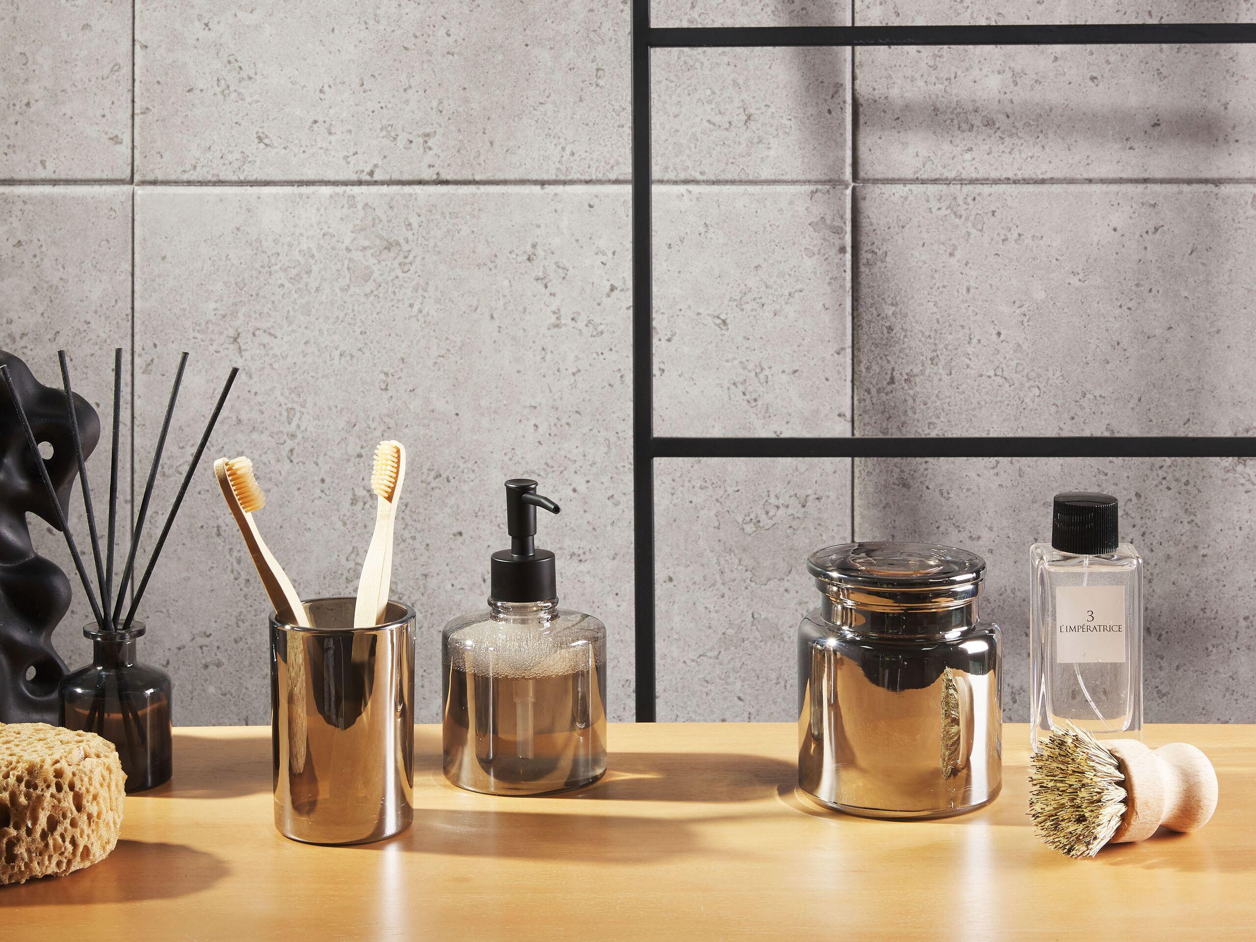 Beliani Set de 3 accessoires de salle de bain en Verre Traditionnel MANAGUA  