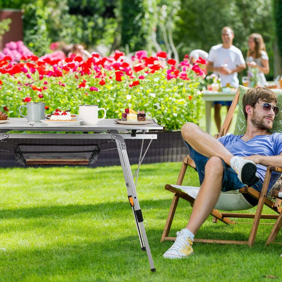 B2X Höhenverstellbarer Klapptisch aus Aluminium  