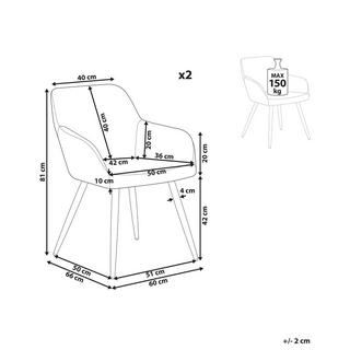 Beliani Set di 2 sedie da pranzo en Bouclé Moderno CASMALIA  