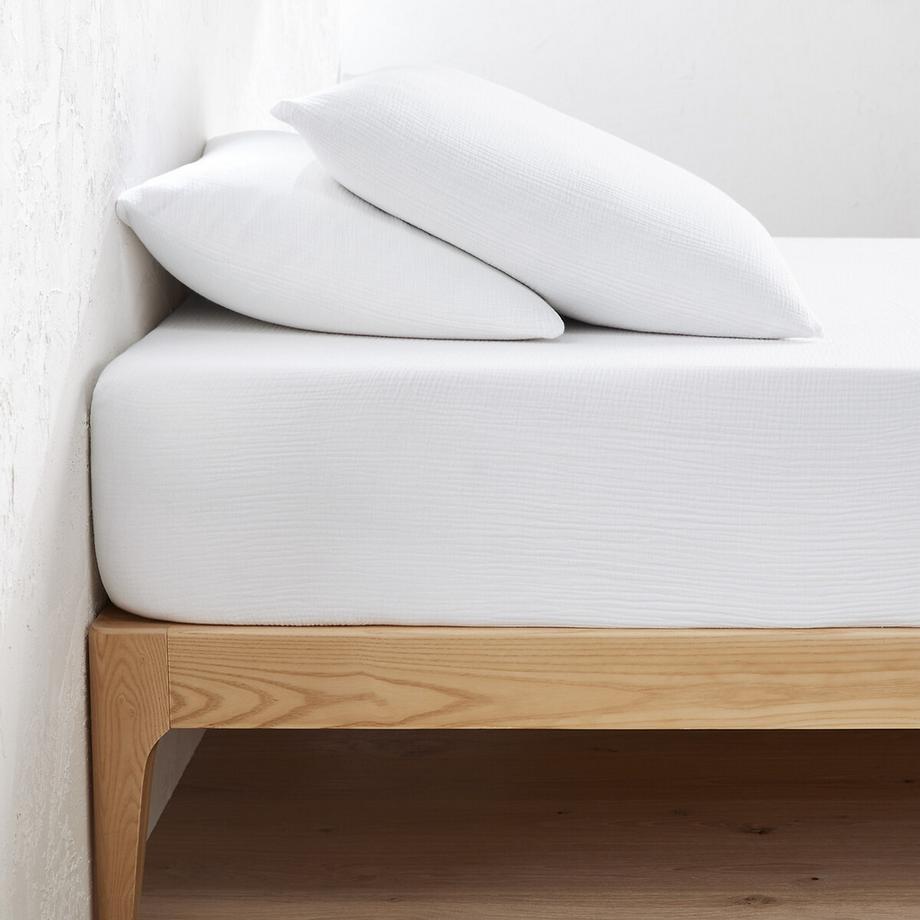 Drap-housse uni gaze de coton bonnet 30cm