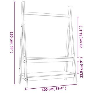 VidaXL Porte-manteau bois  