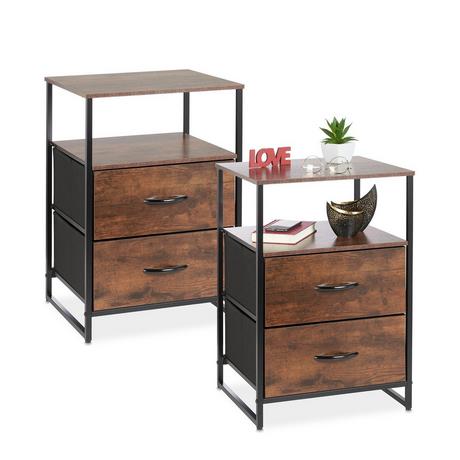 Northix Comodini industriali, set da 2  