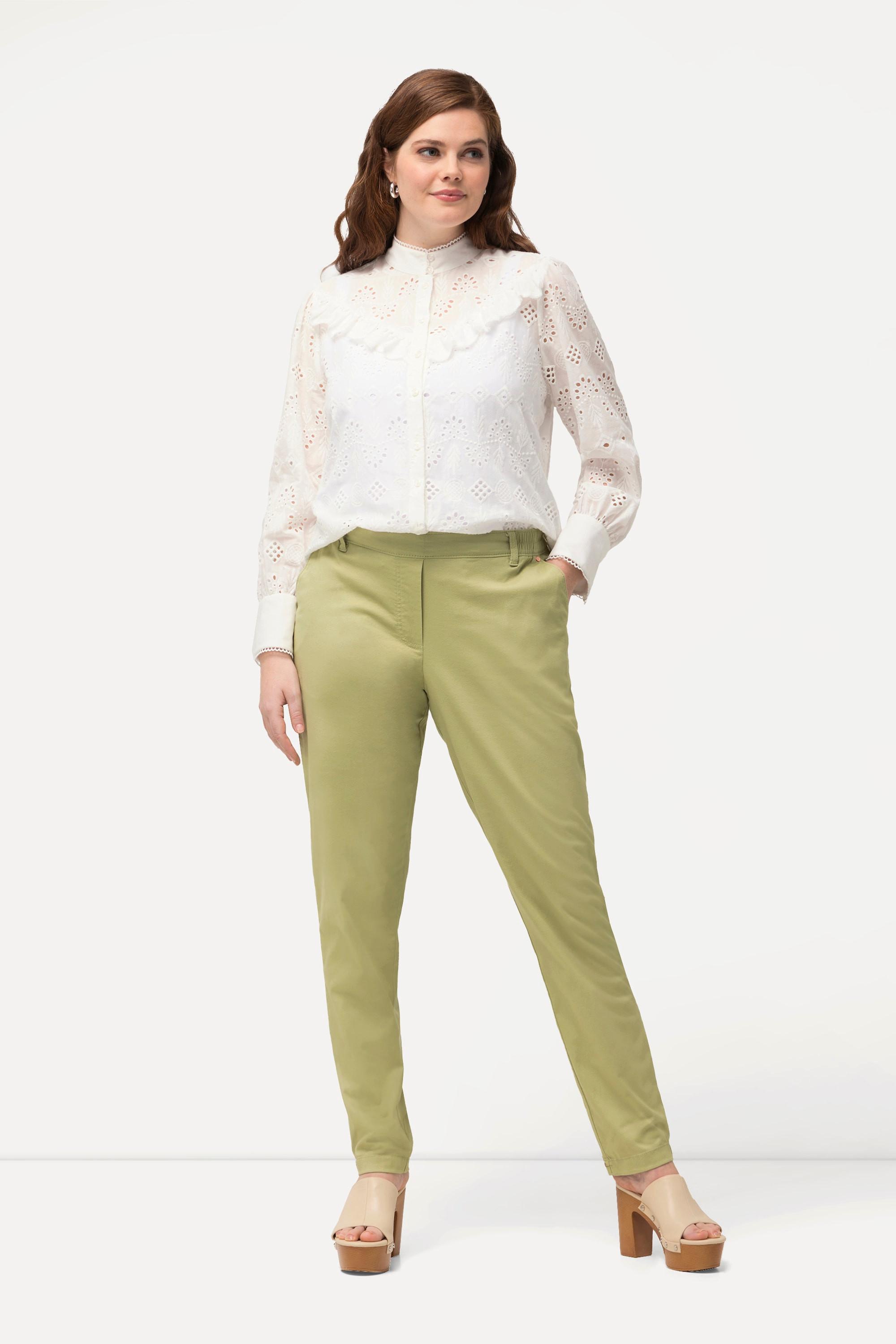 Ulla Popken  Pantalon chino Rena, jambe carotte, taille confortable, stretch 