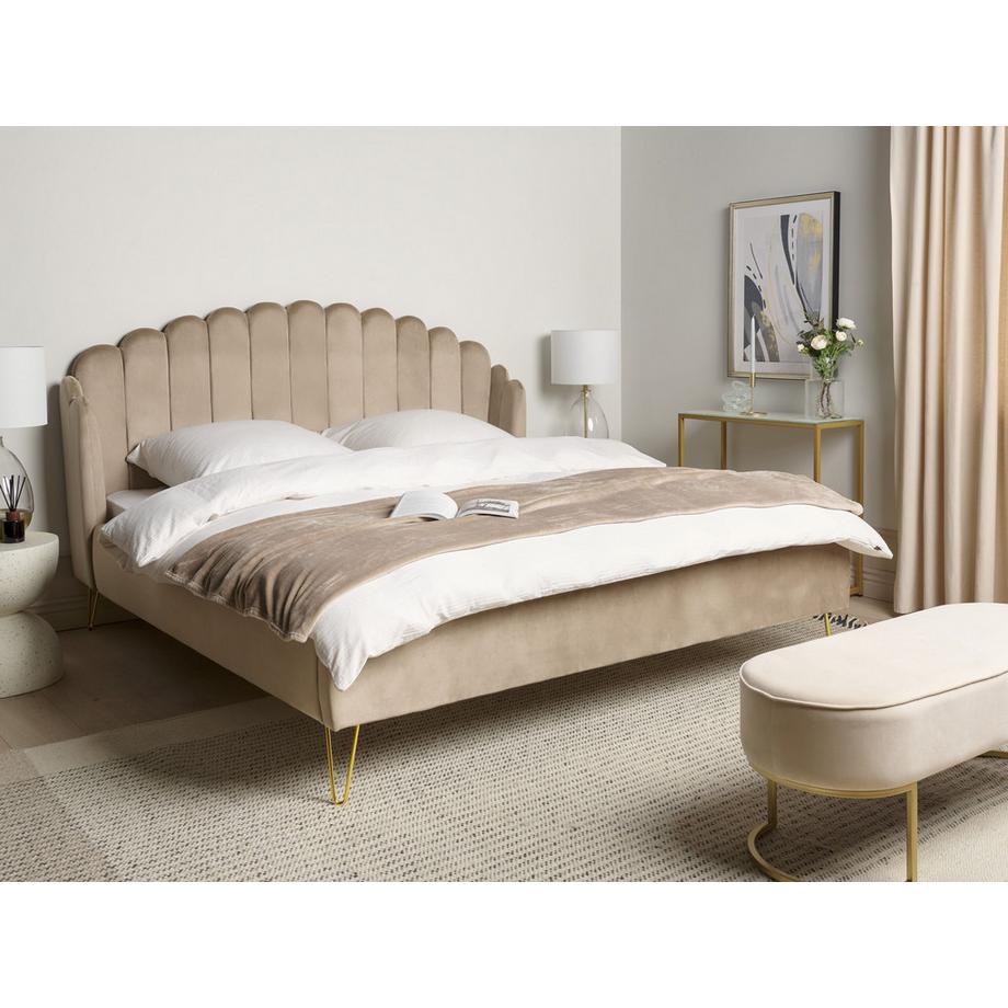 Beliani Letto en Velluto  AMBILLOU  