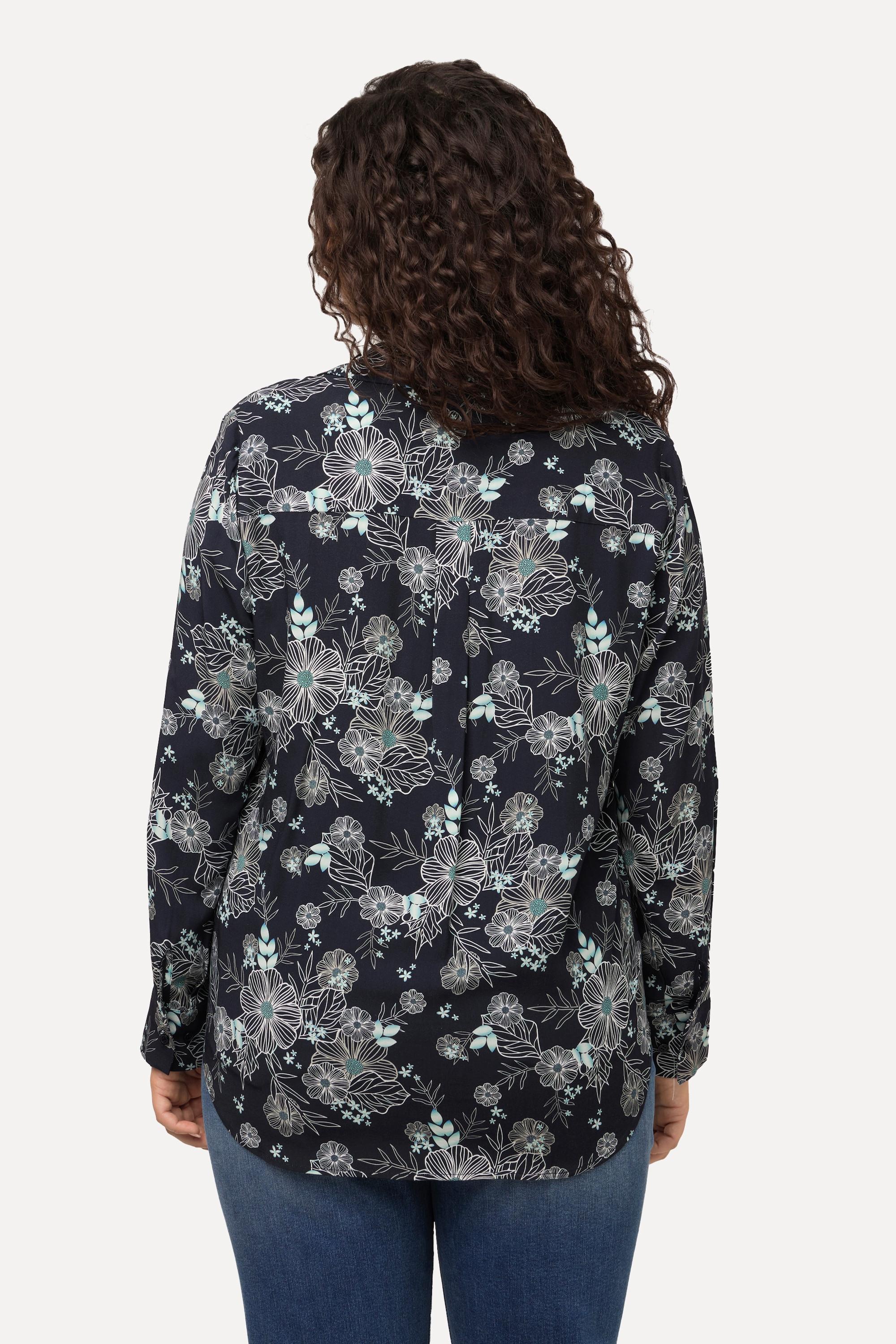 Ulla Popken Camicia stampa floreale maniche lunghe  