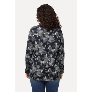 Ulla Popken  Camicia, colletto da camicia e maniche lunghe blu notte scuro 