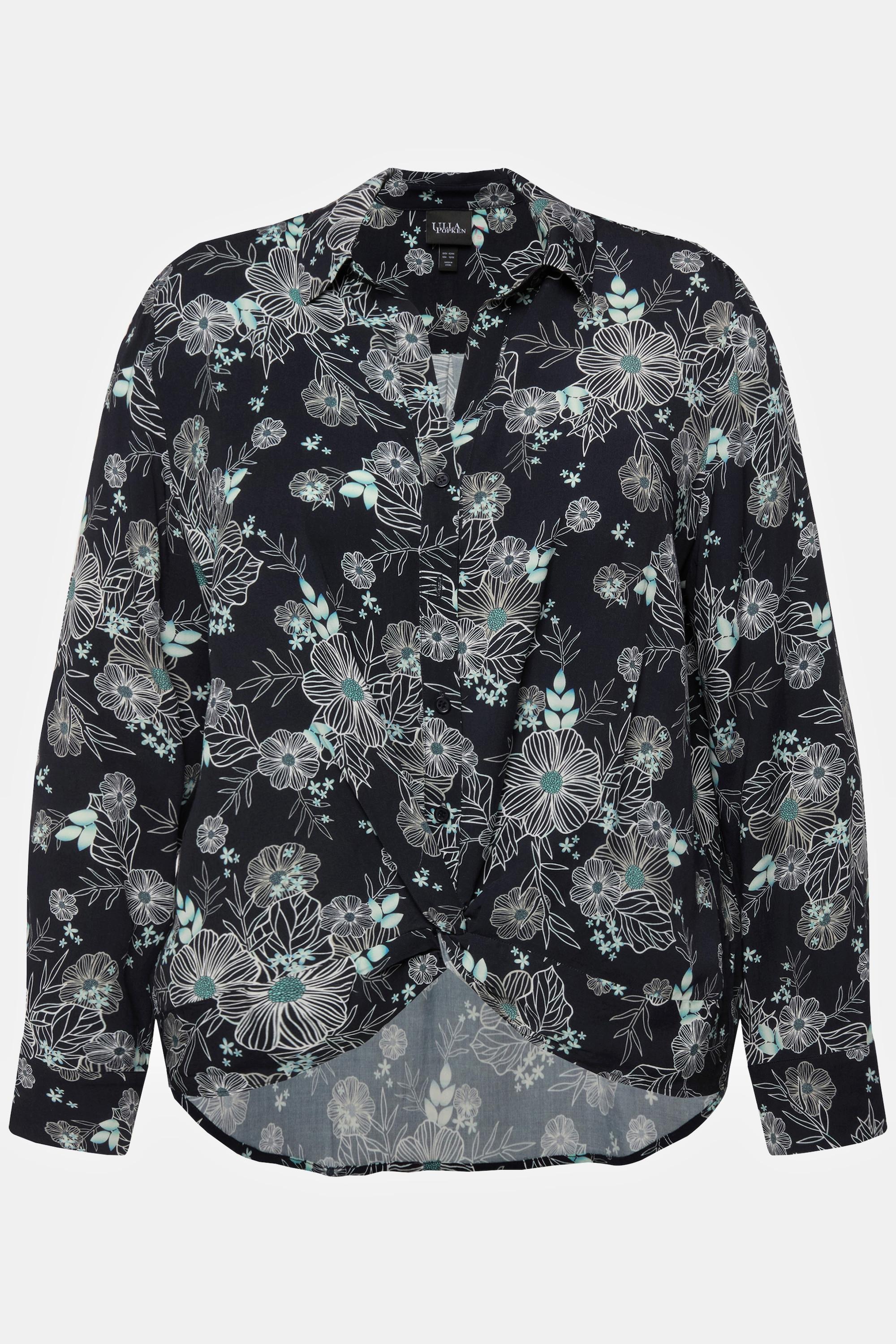 Ulla Popken Camicia stampa floreale maniche lunghe  