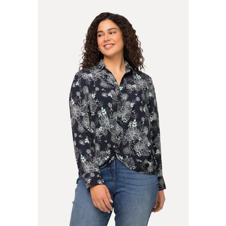 Ulla Popken  Camicia, colletto da camicia e maniche lunghe blu notte scuro 