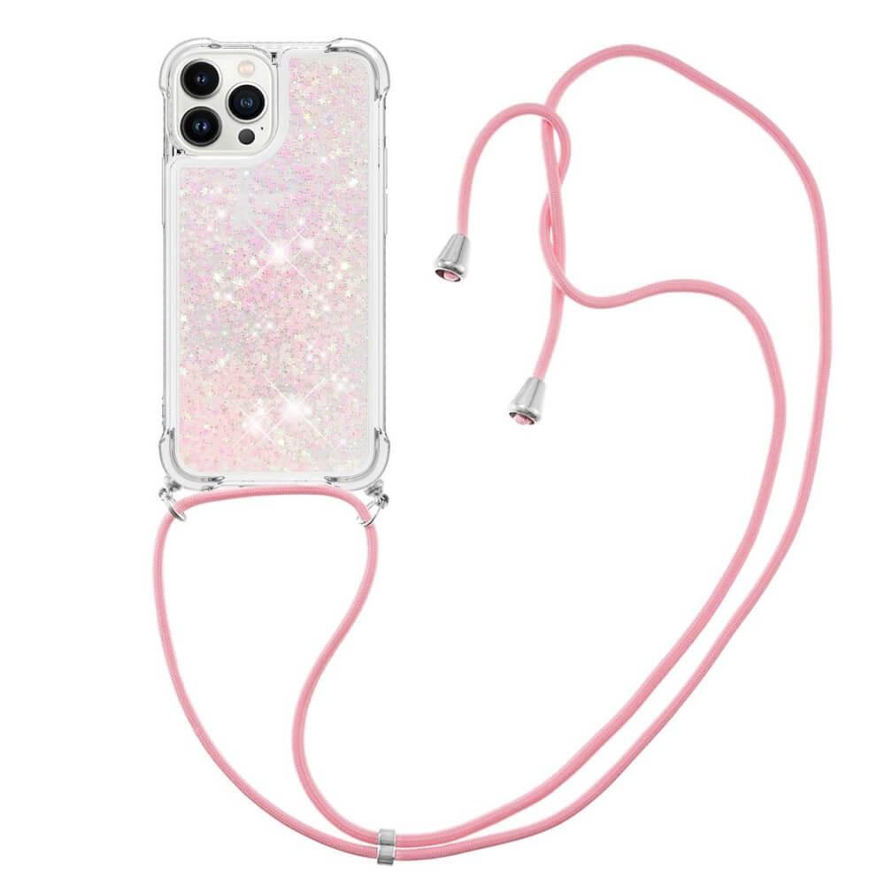 Cover-Discount  iPhone 15 Pro - Glitter Custodia con cordino 