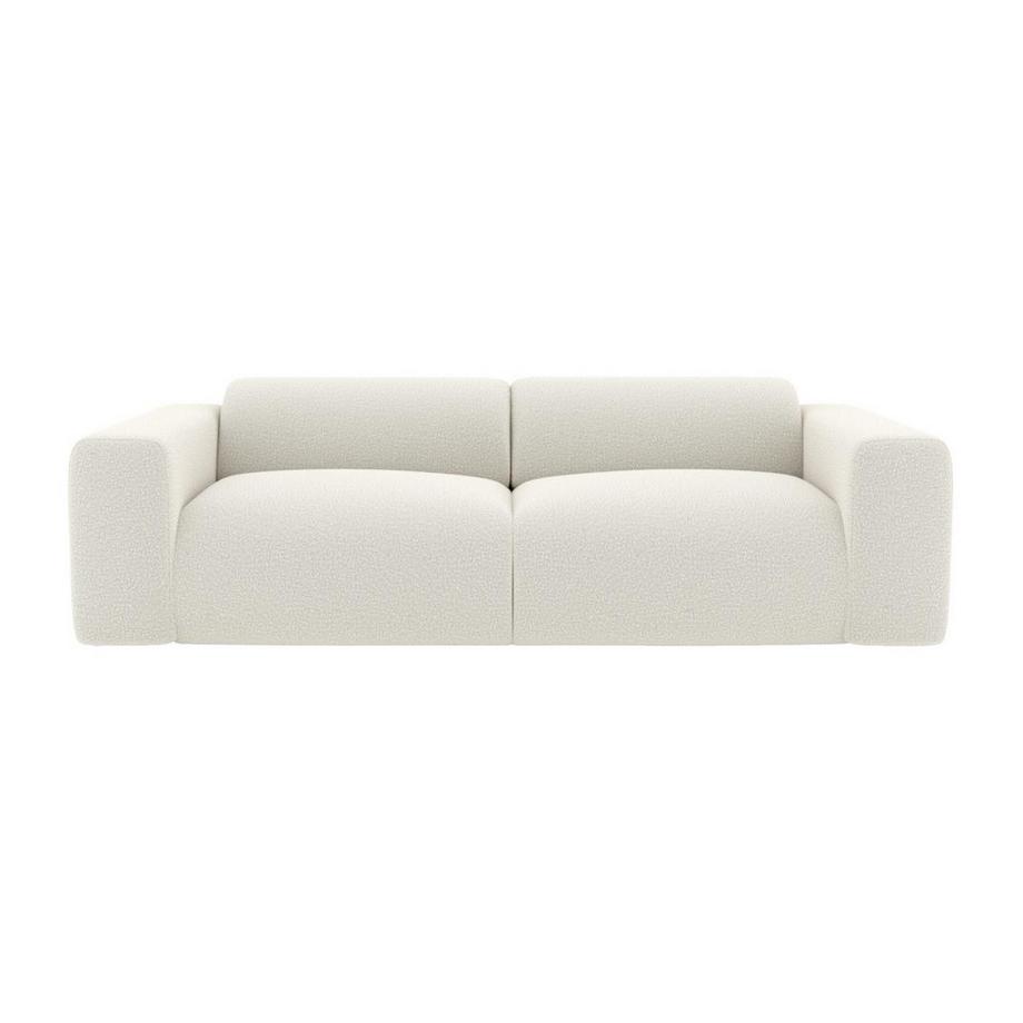 Vente-unique Sofa 3-Sitzer - Bouclé-Stoff - Weiß - POGNI von Maison Céphy  