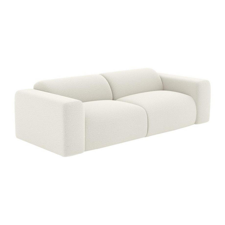 Vente-unique Sofa 3-Sitzer - Bouclé-Stoff - Weiß - POGNI von Maison Céphy  