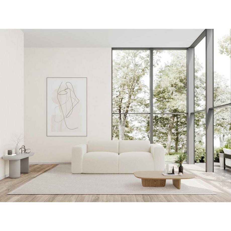 Vente-unique Sofa 3-Sitzer - Bouclé-Stoff - Weiß - POGNI von Maison Céphy  