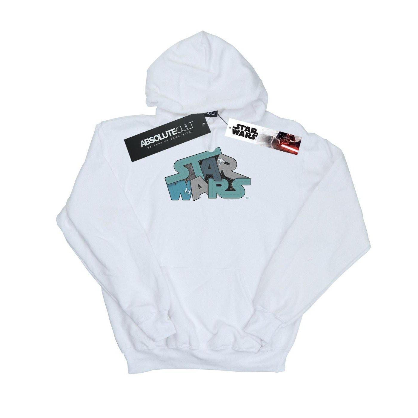 Image of Death Star Jumble Logo Kapuzenpullover Damen Weiss XXL