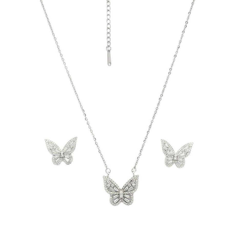 AVANT-GARDE PARIS  Verspielte Schmetterling-Ohrringe und Halskette Set 