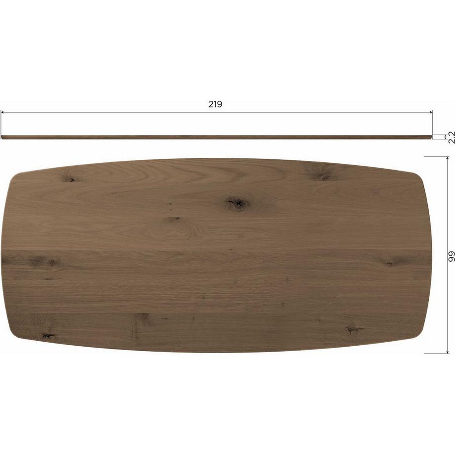 mutoni Tavolo da pranzo Tablo in rovere marrone cashmere 220x100  