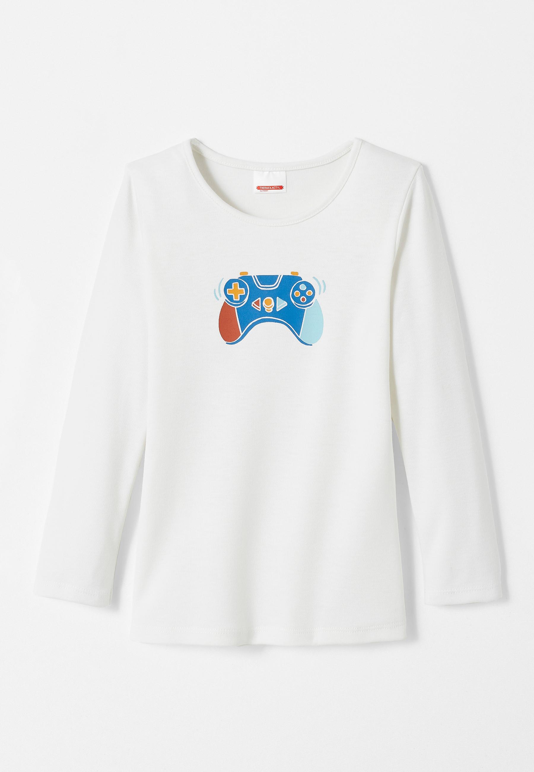 Image of Shirt Mit Siebdruck, Thermolactyl-interlock, Wärmegrad Medium 3. Jungen Weiss 86