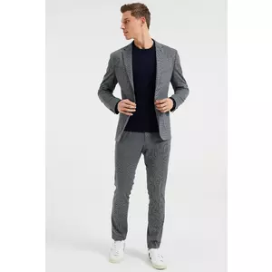Herren-Slim-Fit-Anzughose mit Muster, Seldon