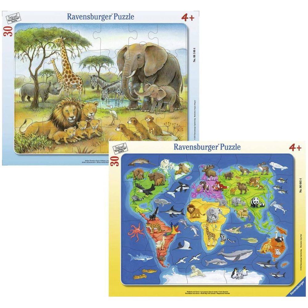 Ravensburger  Rahmenpuzzle Ravensburger Afrikas Tierwelt 30 Teile 