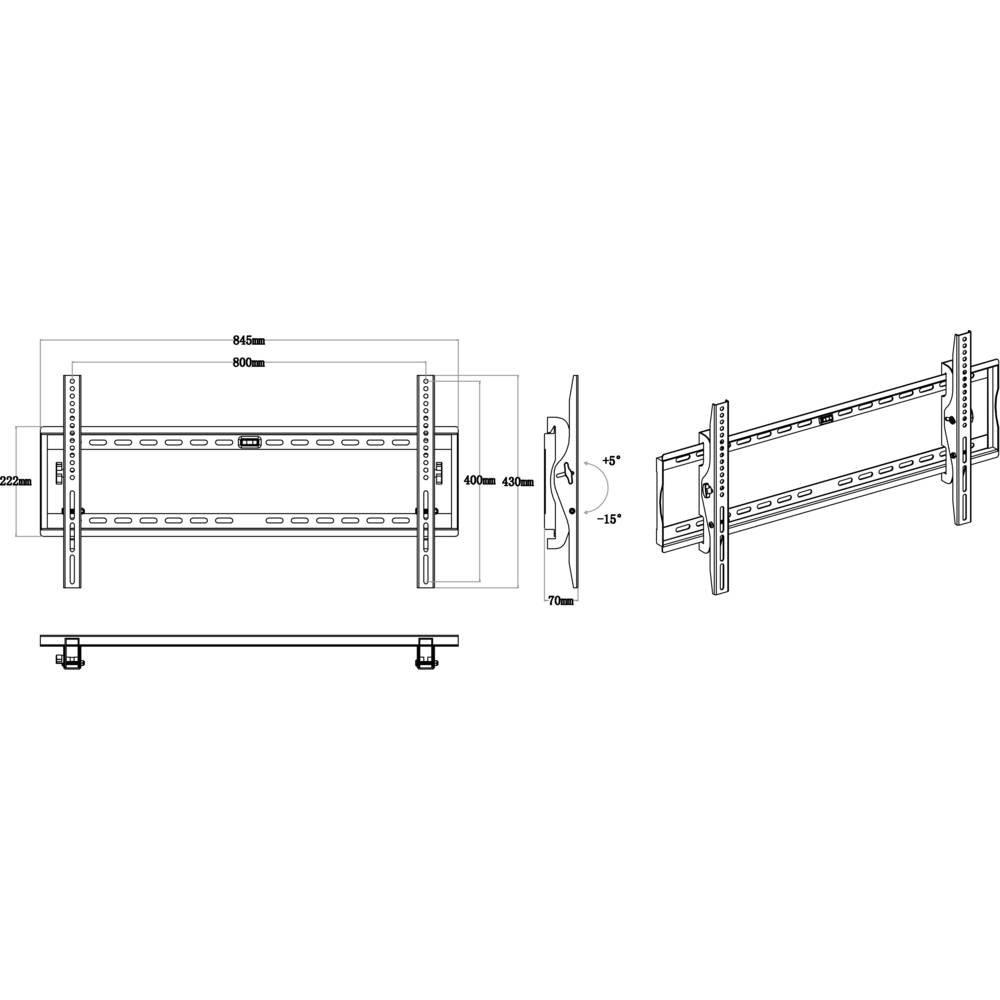 SpeaKa Professional  TV-Wandhalterung 105 cm (42″) - 200 cm (80″) 100 kg 