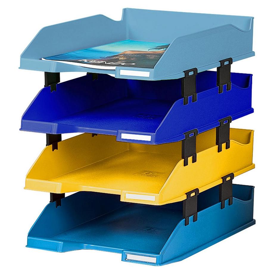 Exacompta Set 4 Vaschette portacorrispondenza Combo Midi Bee Blue  