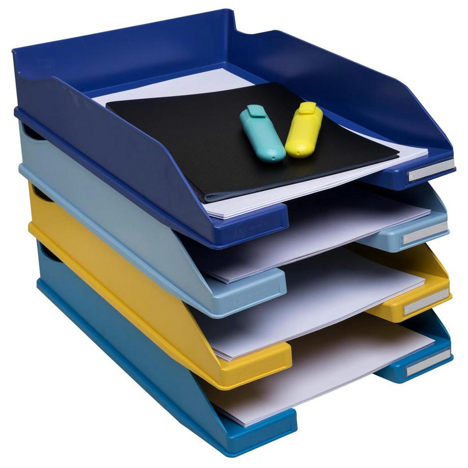 Exacompta Set 4 Vaschette portacorrispondenza Combo Midi Bee Blue  