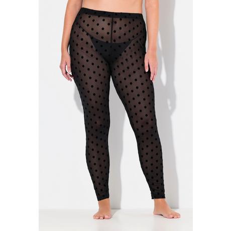 Ulla Popken  Leggings di mesh con floccatura a pois 