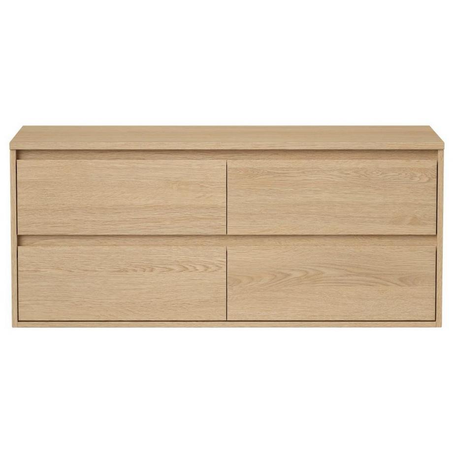 Vente-unique Waschbeckenunterschrank hängend mit Platte - 120 cm - Eichenholzfurnier - MILIPAM  